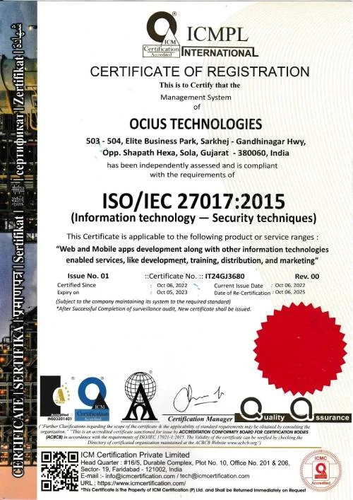 Ocius Technologies ISO